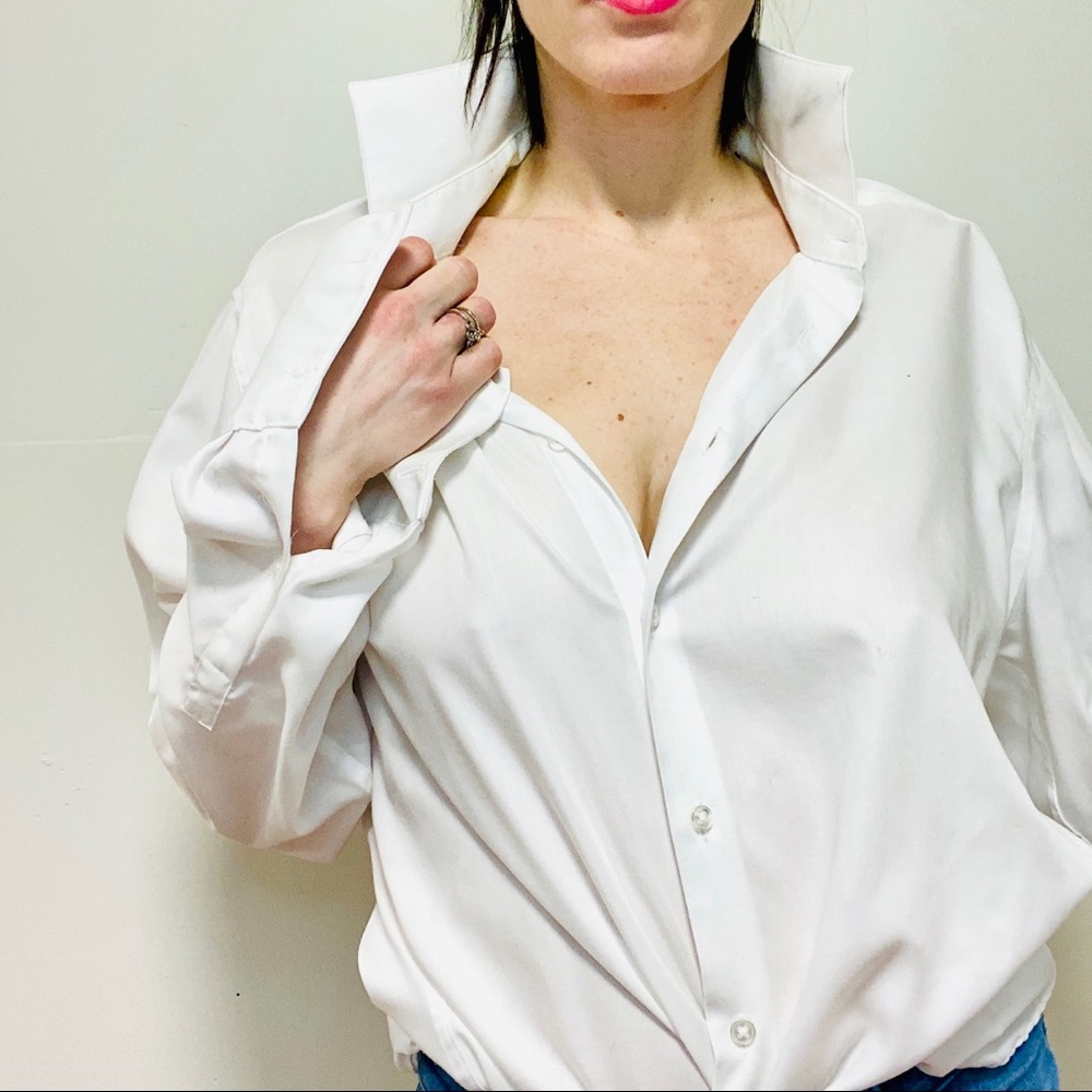 UNISEX White Calvin Klein Classic Button Down